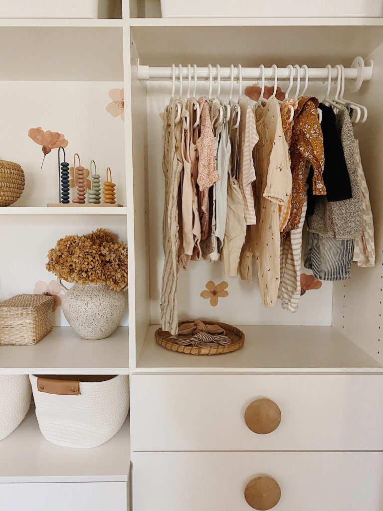 nursery closet in an apartment