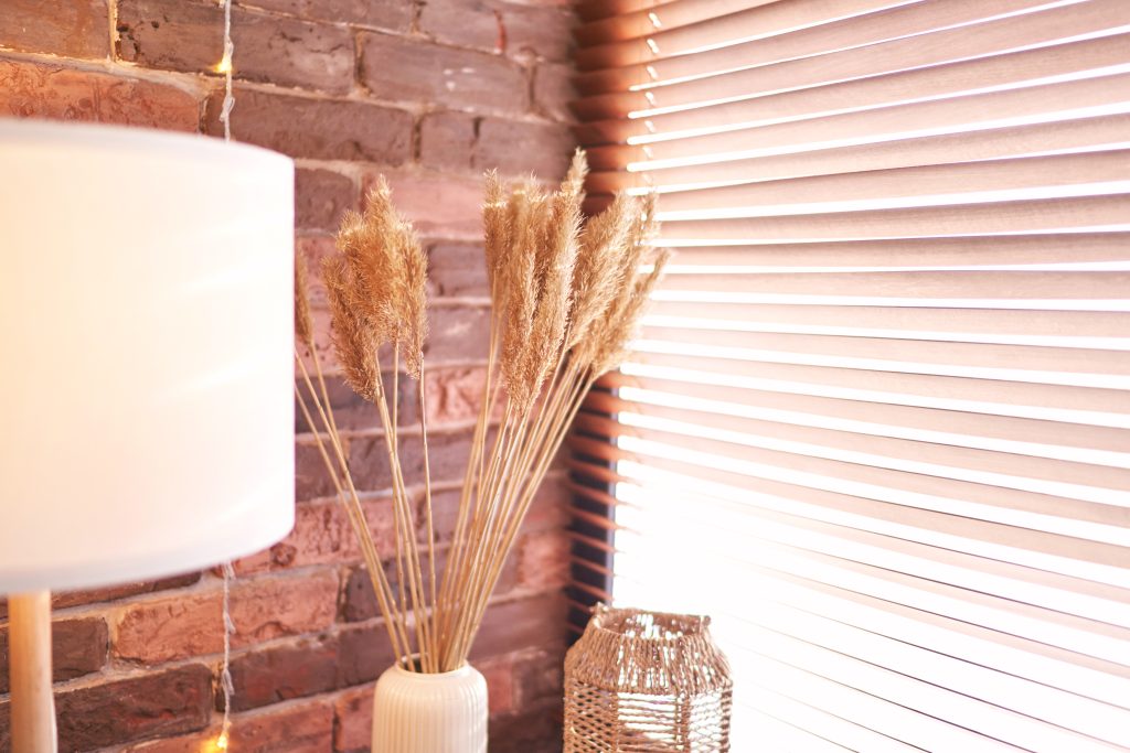 apartment window with blinds